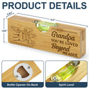 Dad - Children,Gift For Father,Gift For Grandpa,Happy,Icon,Humorous - Dad You're On Another Level Hand Punch - Personalized Bottle Opener Wood Level