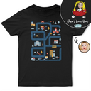 Custom Photo,Gift For Father,Dad - Children,Non-Eng,Photo,Adorable - Custom Photo Funny Car Race On Back I Love You - Personalized T Shirt