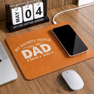 Gift For Father,Gift For Grandpa,Grandpa - Grandkids,Special Font,Proud - My Favorite People Call Me - Personalized Leather Charging Mat