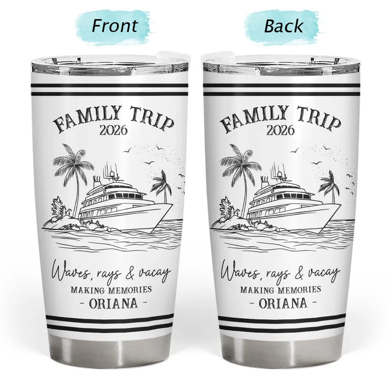Gift For Bestie,Family,Summer,Happy,Top Market,Humorous - Girls Trip A Lot Of Laughter & Memories - Personalized Tumbler