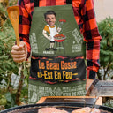 Gift For Husband,Gift For Boyfriend,Gift For Yourself,Gift For Men,Gift For Grandpa,Grandpa's Hobby,Gift For Father,Dad's Hobby,Grilling,French,Non-Eng,Photo,Icon,Playful - Photo Personnalisable Le Beau Gosse Est En Feu Barbecue - Tablier Personnalisé