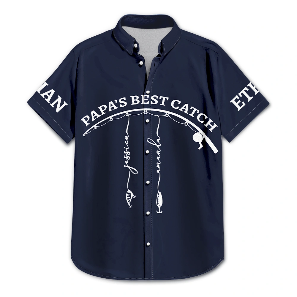Gift For Father,Fishing,Summer,Proud,Icon - Reel Cool Dad Grandpa - Personalized Hawaiian Shirt