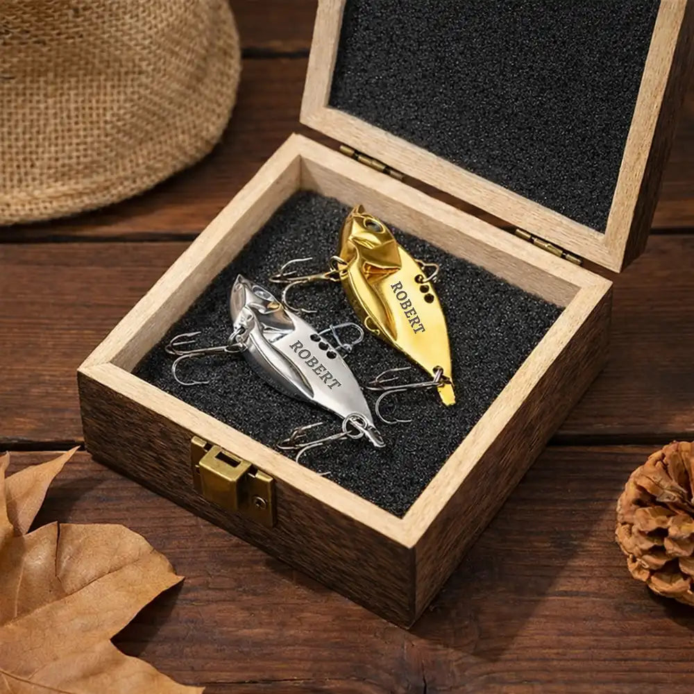 Gift For Father,Gift For Grandpa,Fishing,Non-Eng,Icon,Proud - Reel Cool Dad Grandpa - Personalized Metal Fish Lure Set