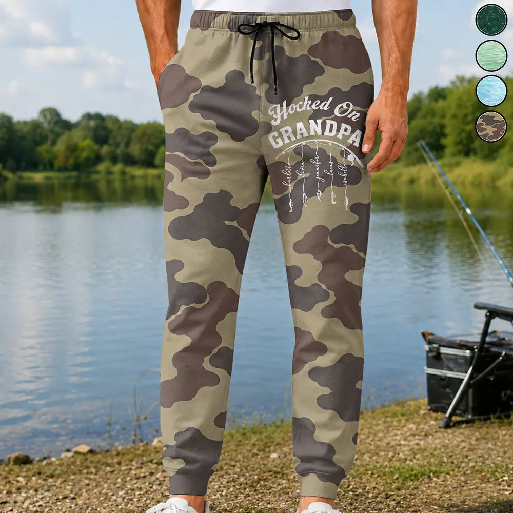 Gift For Father,Fishing,Summer,Proud,Icon - Reel Cool Dad Grandpa - Personalized Sweatpants
