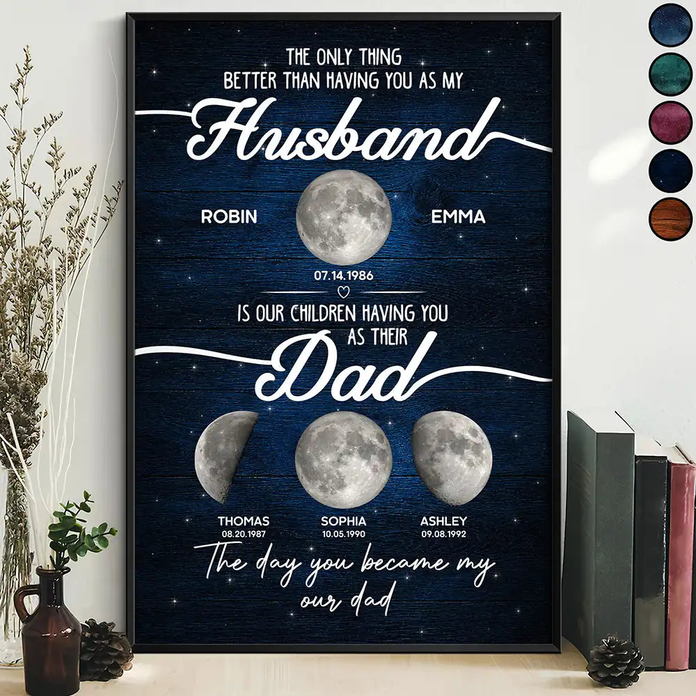 Moon Phase We Love You To The Moon And Back Dad - Personalized Poster