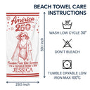 America 250th,Custom Photo,Independence Day,Art Design,Summer,Family,Proud,Photo - Pencil Sketch - Remove BG - Custom Photo Pencil Sketch America 250 Freedom Feels Like Summer - Personalized Beach Towela