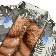 Summer,Gift For Men,Gift For Yourself,Humorous,Icon - Funny Hairy Muscle Body Summer Vibe - Personalized Hawaiian Shirt