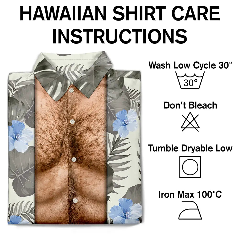 Summer,Gift For Men,Gift For Yourself,Humorous,Icon - Funny Hairy Muscle Body Summer Vibe - Personalized Hawaiian Shirt