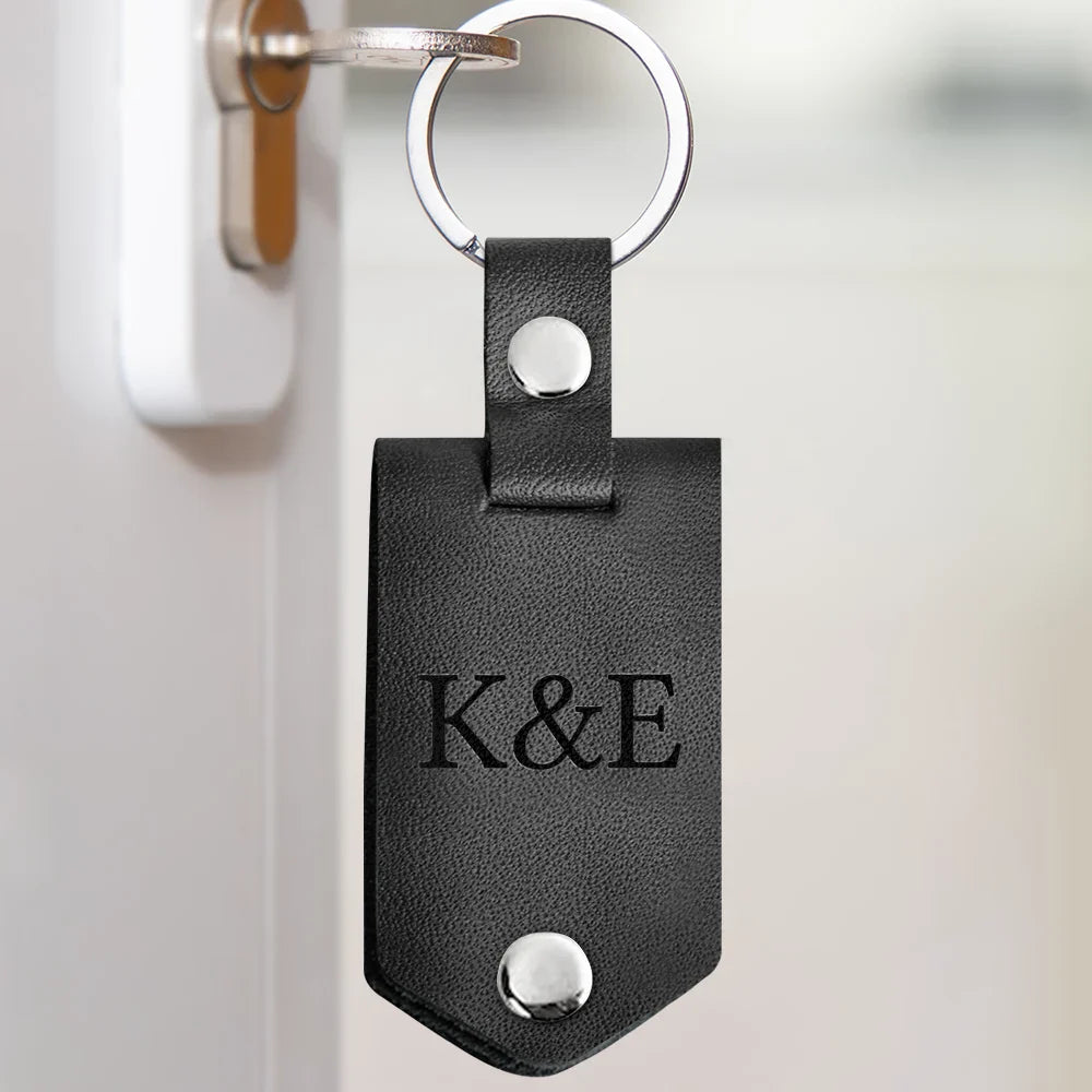 Custom Photo Drive Safe - Gift For Couples - Personalized Leather Photo Keychain