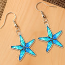 Summer, Gift For Yourself, Adorable, Icon - Sea Turtle Starfish Summer Vibe Icon Stained Glass Effect - Personalized Acrylic Earrings
