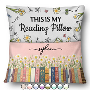 Gift For Yourself, Gift For Women, Reading, Adorable, Icon - This Is My Book Reading Pillow Birth Flowers - Personalized Pocket Pillow