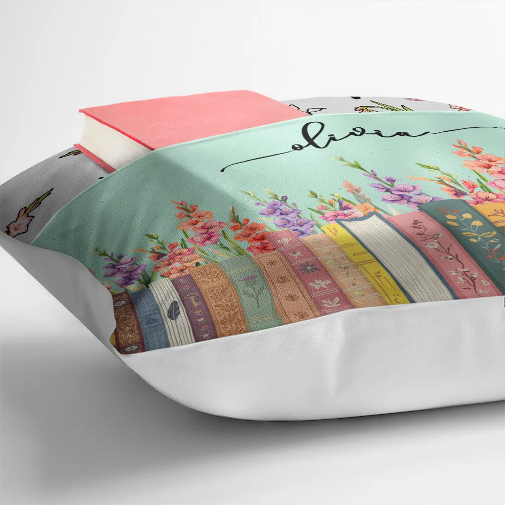 Gift For Yourself, Gift For Women, Reading, Adorable, Icon - This Is My Book Reading Pillow Birth Flowers - Personalized Pocket Pillow