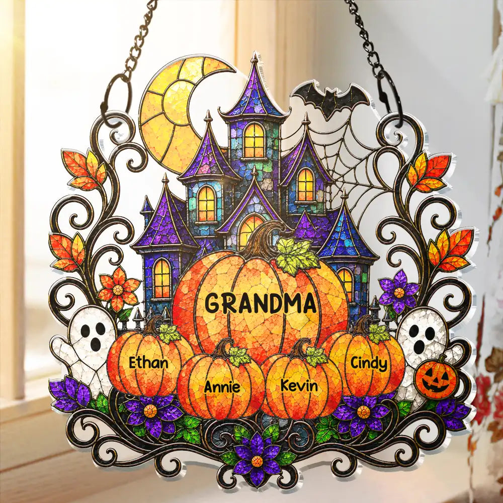 Haunted Family Home Sweet Home - Personalized Window Hanging Suncatcher Ornament