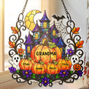 Top Market, Adorable, Halloween, Family, Icon - Haunted Family Home Sweet Home - Personalized Window Hanging Suncatcher Ornament