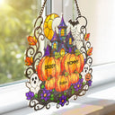 Top Market, Adorable, Halloween, Family, Icon - Haunted Family Home Sweet Home - Personalized Window Hanging Suncatcher Ornament