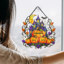 Top Market, Adorable, Halloween, Family, Icon - Haunted Family Home Sweet Home - Personalized Window Hanging Suncatcher Ornament