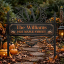 Halloween,Cozy,Family,Custom Text - Haunted Home Family Welcome Sign - Personalized Metal Garden Stake