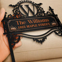 Halloween,Cozy,Family,Custom Text - Haunted Home Family Welcome Sign - Personalized Metal Garden Stake