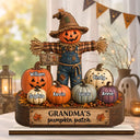 Top Market,Adorable,Gift For Grandchildren,Gift For Grandkids,Gift For Grandma,Halloween,Grandma - Grandkids,Icon - Grandma Pumpkin Patch Halloween - Personalized Custom Shaped Wooden Plaque