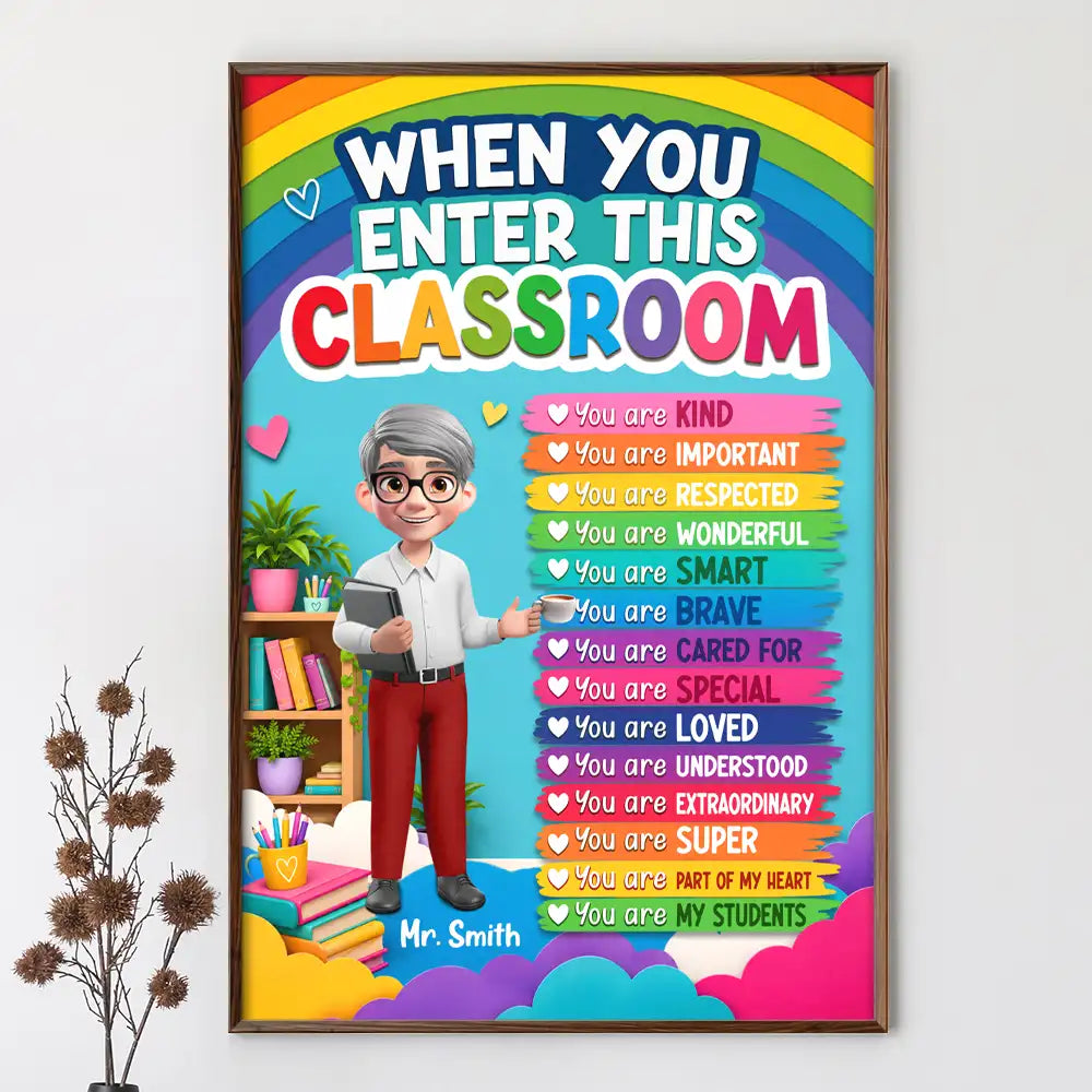 Teacher,Inspirational,Back To School,Vector - When You Enter This Classroom You're Special - Personalized Poster