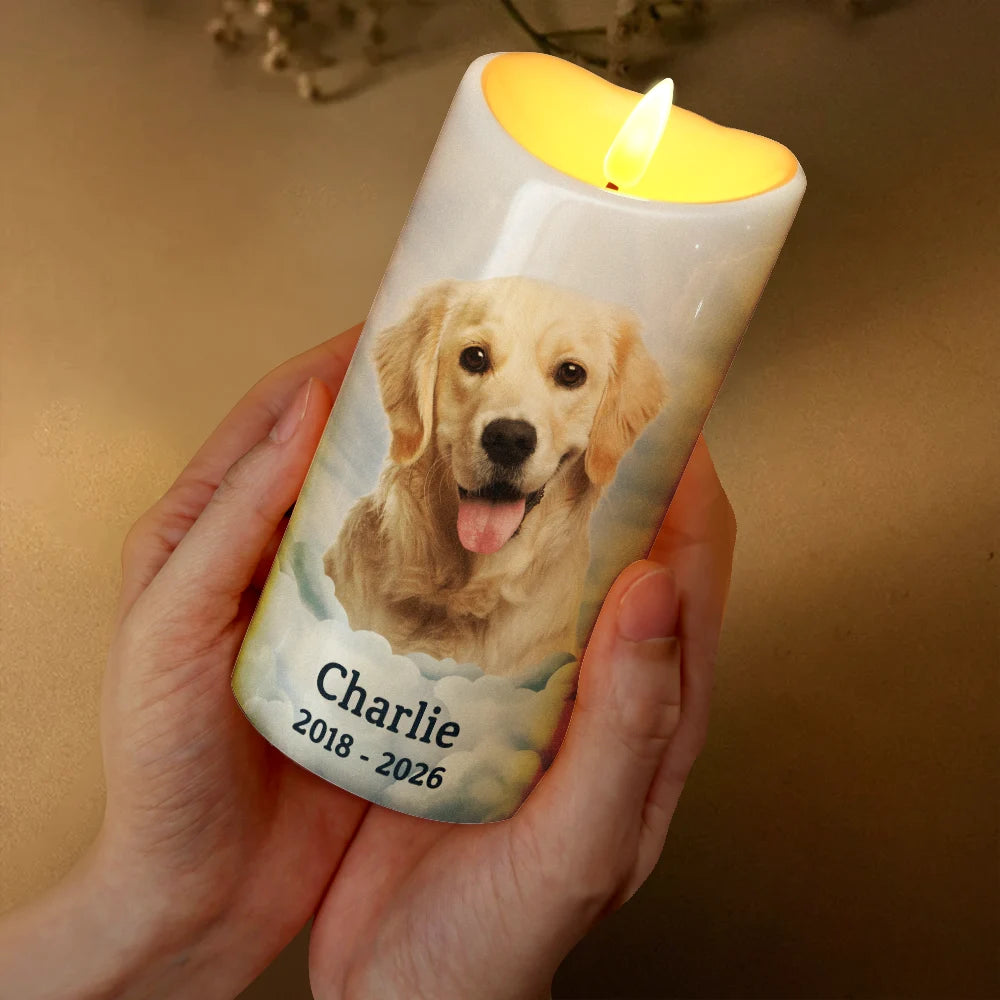 Sentimental, Custom Photo, Pet Lovers, Memorial, Upload Full Photo - Custom Photo I Will Carry You With Me - Personalized Flameless LED Candle