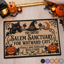 Halloween, Family, Custom Text, Happy - Salem Sanctuary For Wayward Cats Ferals - Personalized Doormat