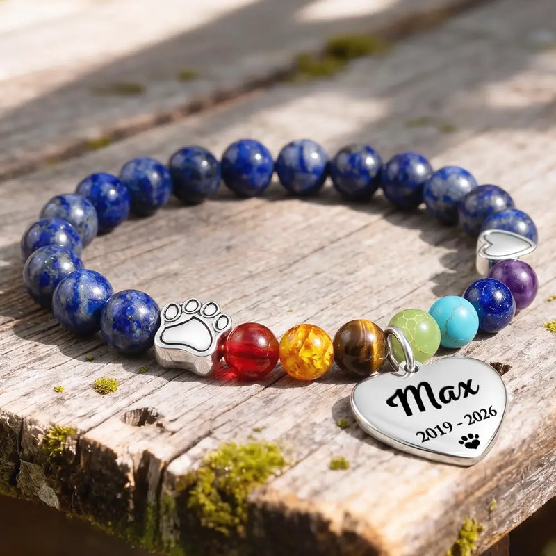 Art Design,Pet Memorial,Sympathetic,Pet Lovers,Memorial,Photo - Watercolor - Remove BG - Custom Photo Realistic Watercolor Art I Crossed The Rainbow Bridge Knowing I Was Loved - Personalized Rainbow Bridge Bracelet