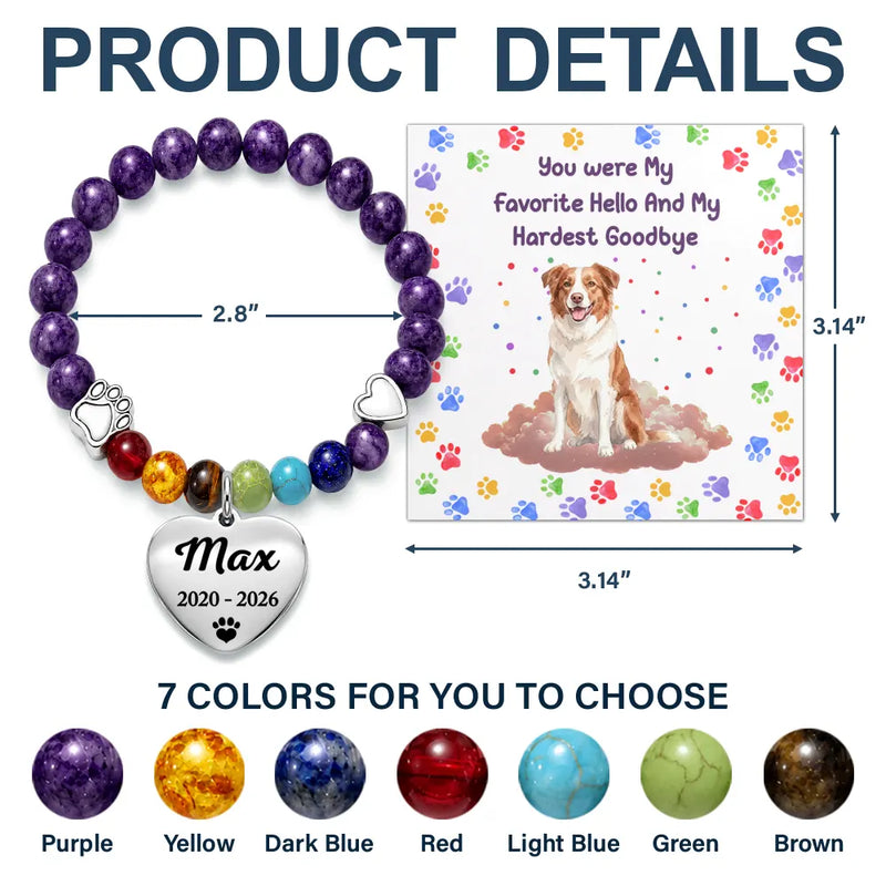 Art Design,Pet Memorial,Sympathetic,Pet Lovers,Memorial,Photo - Watercolor - Remove BG - Custom Photo Realistic Watercolor Art I Crossed The Rainbow Bridge Knowing I Was Loved - Personalized Rainbow Bridge Bracelet
