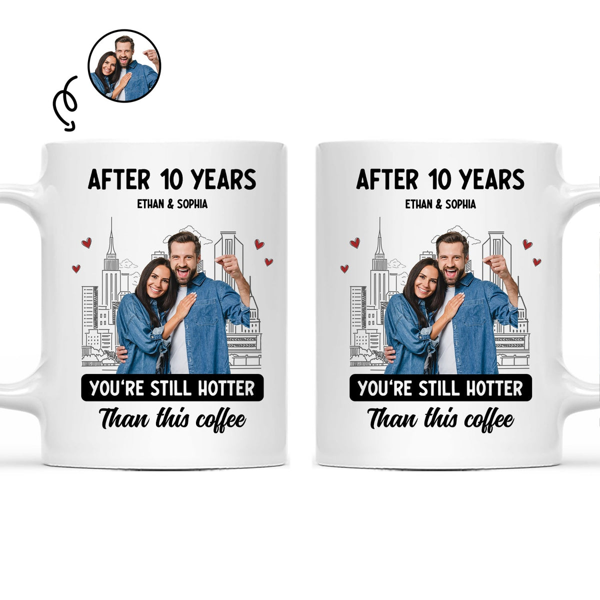 Custom Photo Couple After Years Hotter Than This Coffee - Gift For Couples - Personalized Mug