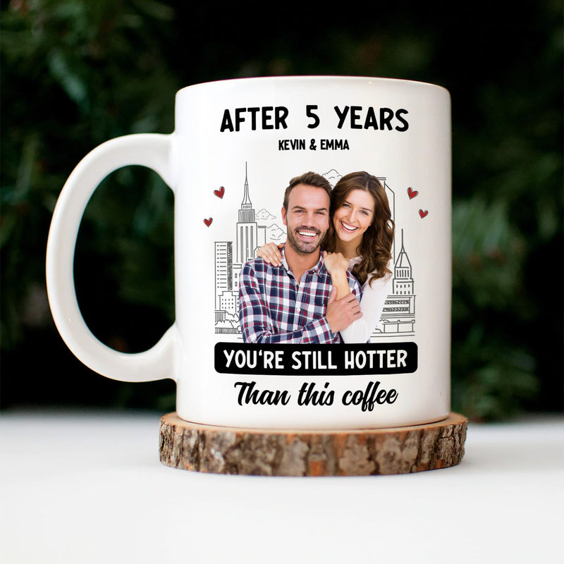 Custom Photo Couple After Years Hotter Than This Coffee - Gift For Couples - Personalized Mug