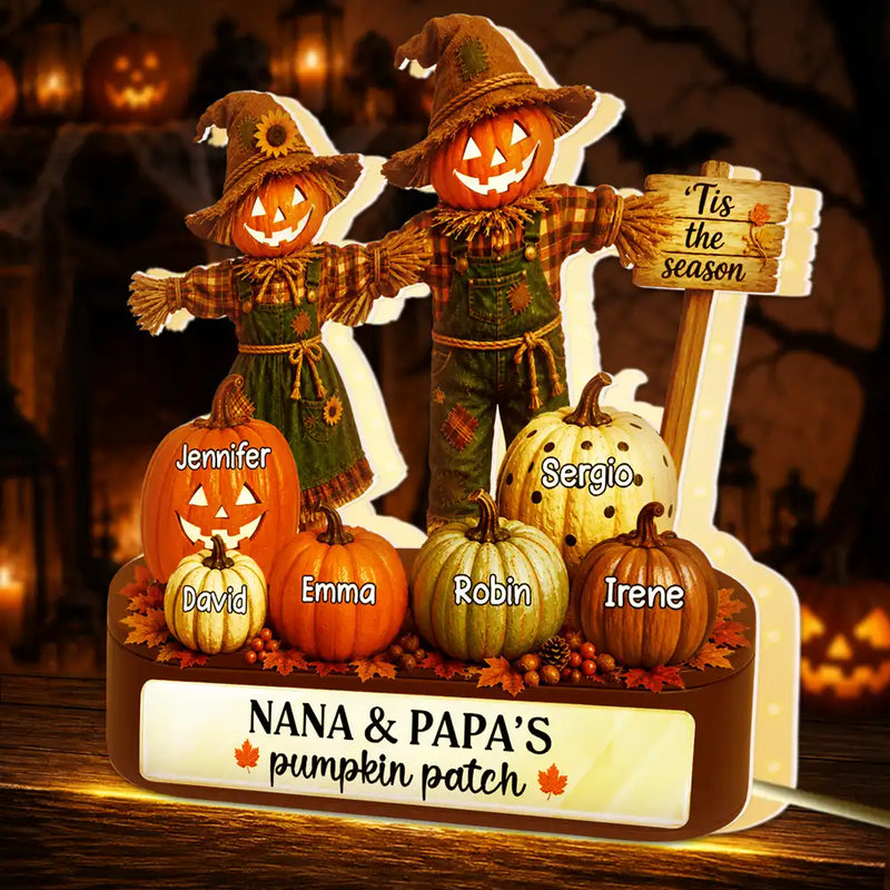Adorable,Gift For Grandchildren,Gift For Grandkids,Gift For Grandma,Halloween,Grandma - Grandkids,Icon - Grandma Pumpkin Patch Halloween - Personalized Custom Shaped Light Box