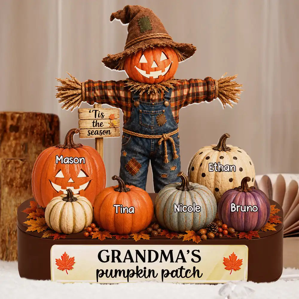 Adorable,Gift For Grandchildren,Gift For Grandkids,Gift For Grandma,Halloween,Grandma - Grandkids,Icon - Grandma Pumpkin Patch Halloween - Personalized Custom Shaped Light Box