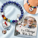 Memorial Loved One,Sympathetic,Family,Memorial,Icon,Upload Full Photo - Custom Photo Memorial My Mind Still Talks To You - Personalized Rainbow Bridge Bracelet