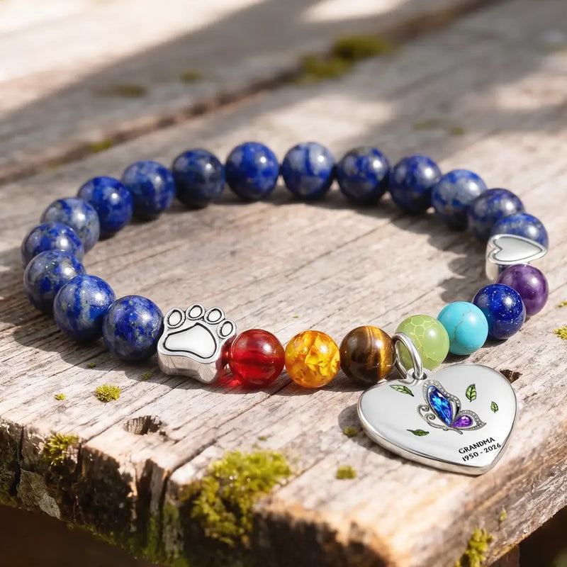 Memorial Loved One,Sympathetic,Family,Memorial,Icon,Upload Full Photo - Custom Photo Memorial My Mind Still Talks To You - Personalized Rainbow Bridge Bracelet