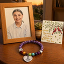 Art Design,Memorial Loved One,Sympathetic,Family,Memorial,Photo - Pencil Sketch - Bold - Custom Photo Bold Sketch Memorial I'm Always With You - Personalized Rainbow Bridge Bracelet