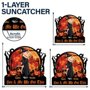 Halloween,Romantic,Gift For Couples,Vector - Till Death Do Us Part - Personalized Window Hanging Suncatcher Ornament