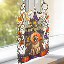 Playful,Indoor Decor,Halloween,Pet Lovers,Vector - Home Sweet Haunted Home Halloween Pets - Personalized Window Hanging Suncatcher Ornament