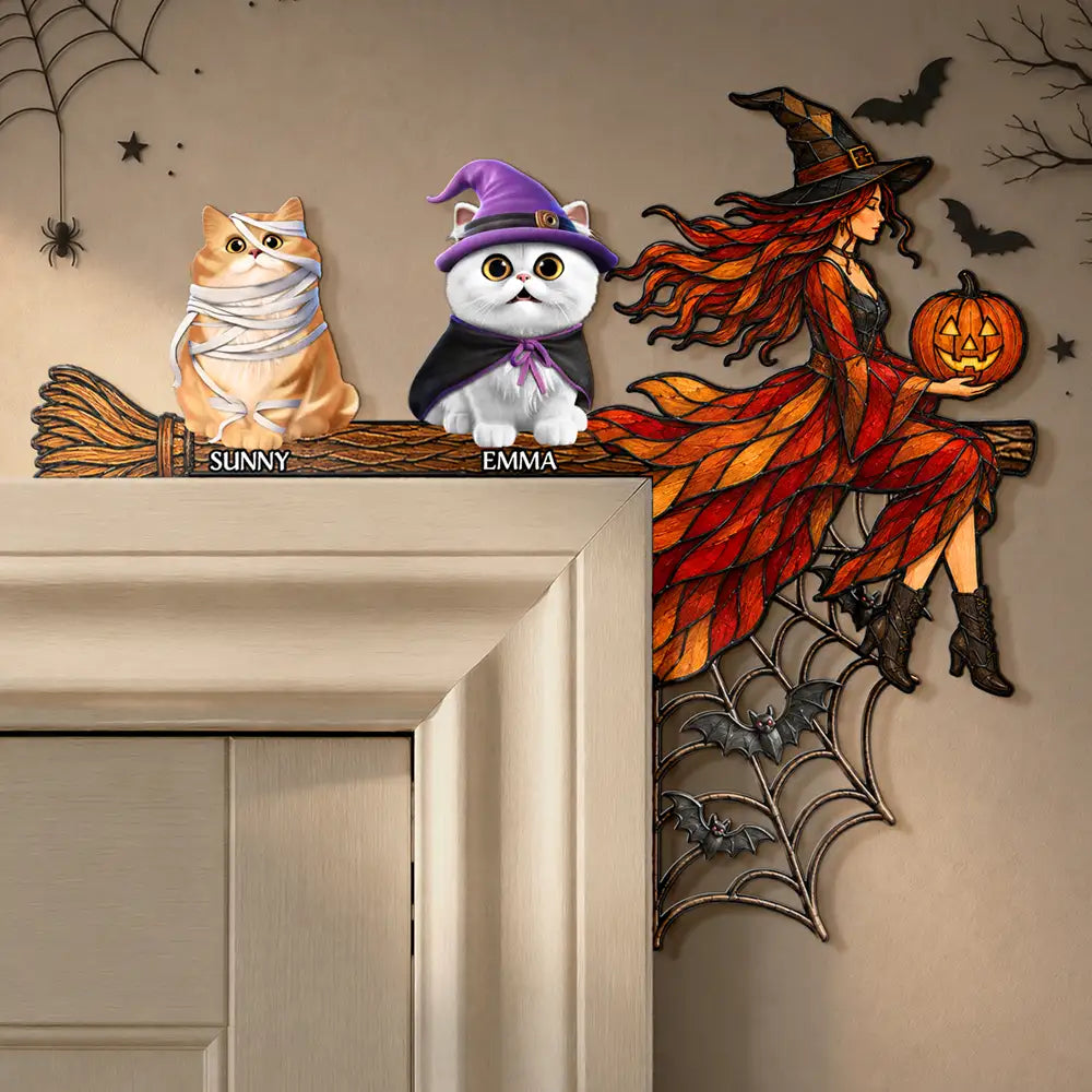 Pet Lovers Halloween - Personalized Door Corner Wood Sign