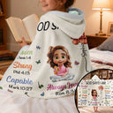 Christmas,Cozy,Gift For Yourself,Vector - God Says I Am Birth Month Flower - Personalized Wearable Hooded Blanket