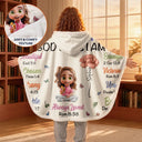 Christmas,Cozy,Gift For Yourself,Vector - God Says I Am Birth Month Flower - Personalized Wearable Hooded Blanket
