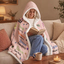 Christmas,Cozy,Gift For Yourself,Vector - God Says I Am Birth Month Flower - Personalized Wearable Hooded Blanket