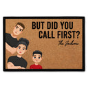Flat Art Couple Did You Call First - Gift For Family - Personalized Doormat