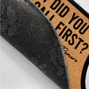 Flat Art Couple Did You Call First - Gift For Family - Personalized Doormat