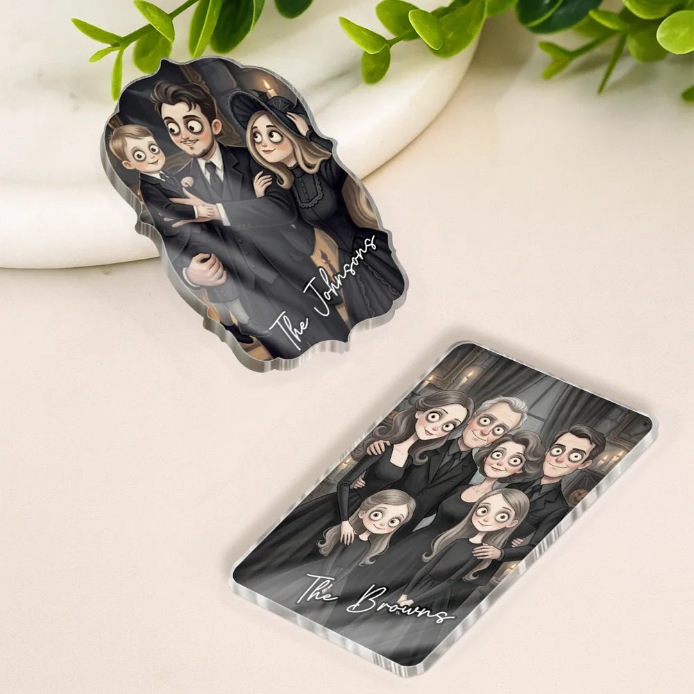Art Design,Playful,Halloween,Family,Photo - Gothic Portrait Art - Custom Photo Gothic Portrait Art Family Spooky Halloween - Personalized Acrylic Magnet