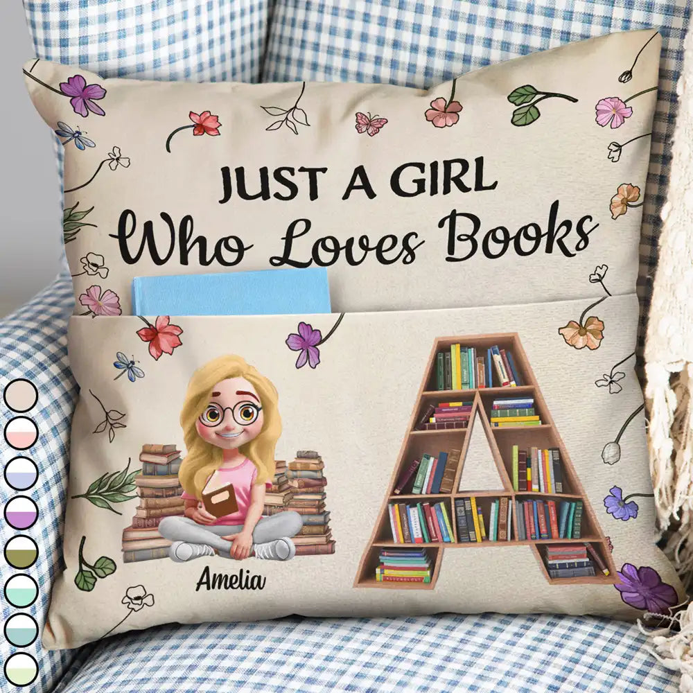 Floral Book Lovers This Is My Reading Pillow - Personalized Pocket Pillow