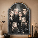 Adorable,Art Design,Halloween,Family,Photo - Gothic Portrait Art - Custom Photo Gothic Portrait Art Family Spooky Halloween - Personalized Custom Shaped Wood Sign