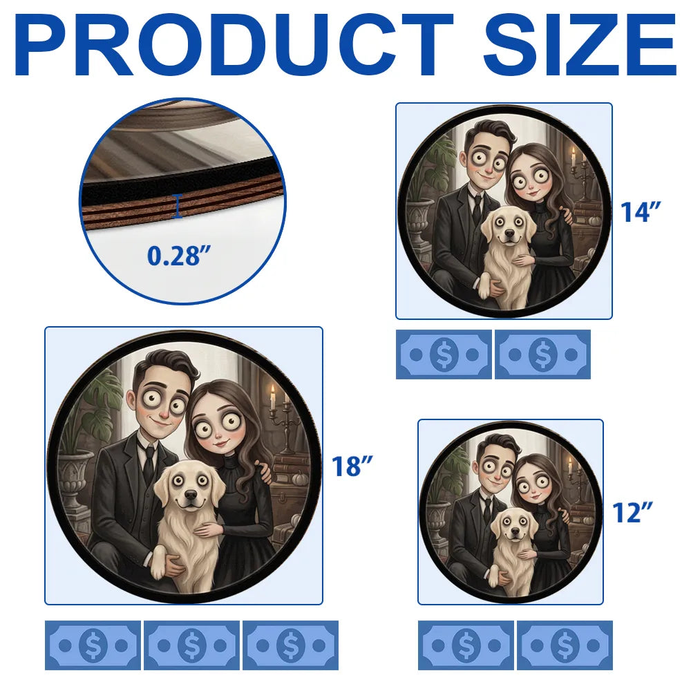 Adorable,Art Design,Halloween,Family,Photo - Gothic Portrait Art - Custom Photo Gothic Portrait Art Family Spooky Halloween - Personalized Custom Shaped Wood Sign