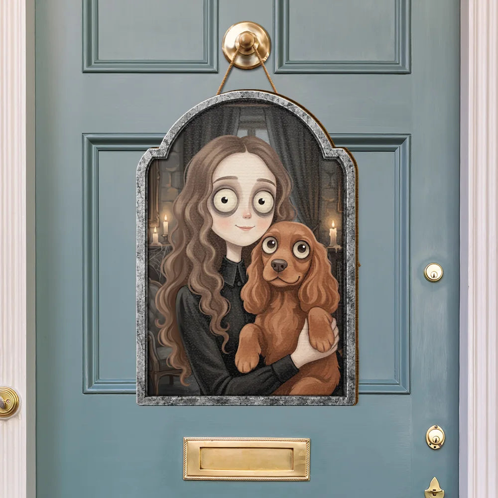 Adorable,Art Design,Halloween,Family,Photo - Gothic Portrait Art - Custom Photo Gothic Portrait Art Family Spooky Halloween - Personalized Custom Shaped Wood Sign