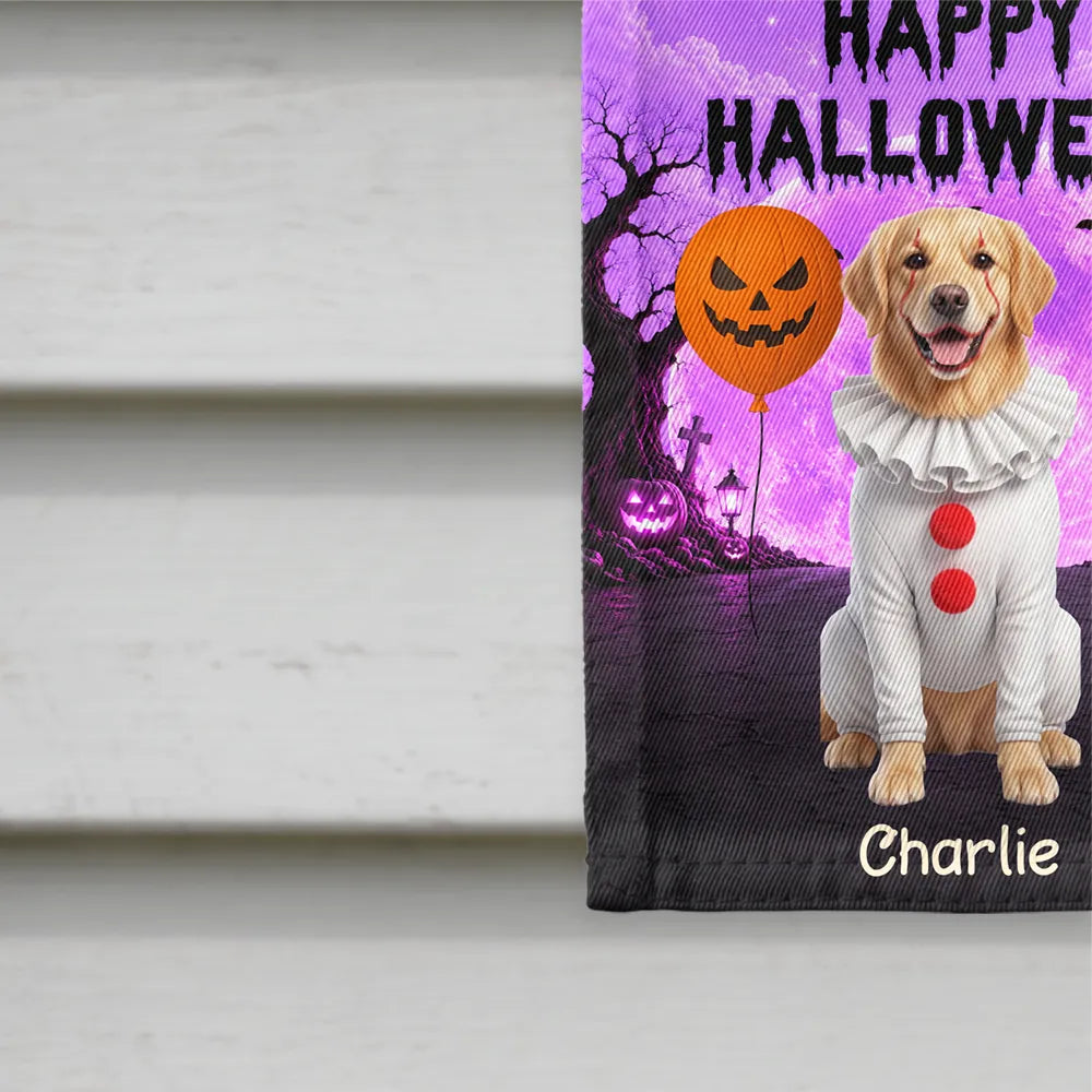 Pet Mom,Art Design,Playful,Halloween,Gift For Mother,Pet Lovers,Photo - Halloween Theme Accessories 3D Cartoon - Custom Photo 3D Halloween Themed Pet Spooky Haunted Home - Personalized Flag