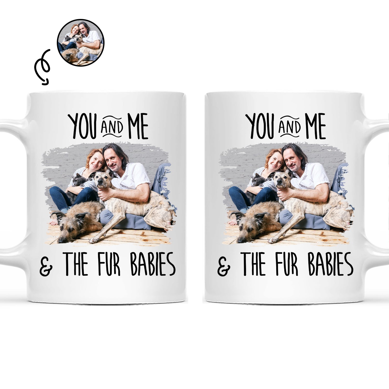 Custom Photo Pet Lovers You Me And The Fur Babies - Gift For Couples - Personalized Mug